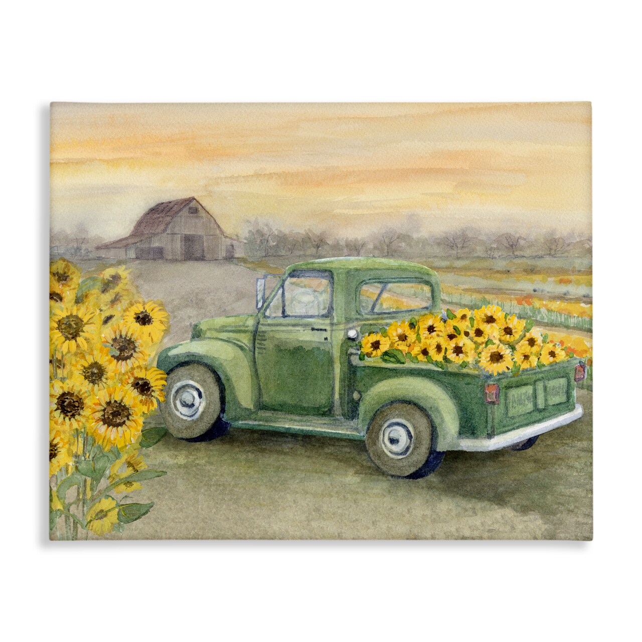 Stupell Industries Wild Sunflower Truck Harvest Canvas, design by Patti Bishop